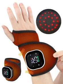 Hailicare Máy mát xa cổ tay không dây, có chức năng sưởi ấm, 3 chế độ rung 5 mức độ, chườm nóng, sạc được, cổng Type-C, hỗ trợ giảm đau viêm khớp, quà tặng ngày Valentine. - màu đen - Xem 1