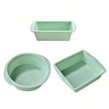 3pcs Silicone Baking Set - Round & Square Cake Molds, Non-Stick Bread Molds Suitable For Pizza, Heat Resistant & Easy To Clean - Holiday Baking Tool Set - Multicolor - View 12