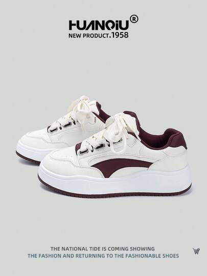 HUANQIU 2026新款男鞋，男士运动鞋，黑色鞋，滑板鞋，时尚白鞋，多功能轻便舒适白鞋，系带软底休闲鞋，跑步鞋，红白四季鞋