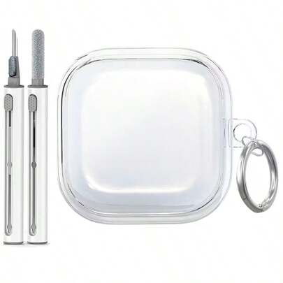 Galaxy Buds 4 Pro/Galaxy Buds 4 Transparent Protective Case With Cleaning Brush, Anti-Drop Clear Outer Shell For Galaxy Buds Live 4/2 Pro, Soft TPU Protective Cover With Keychain