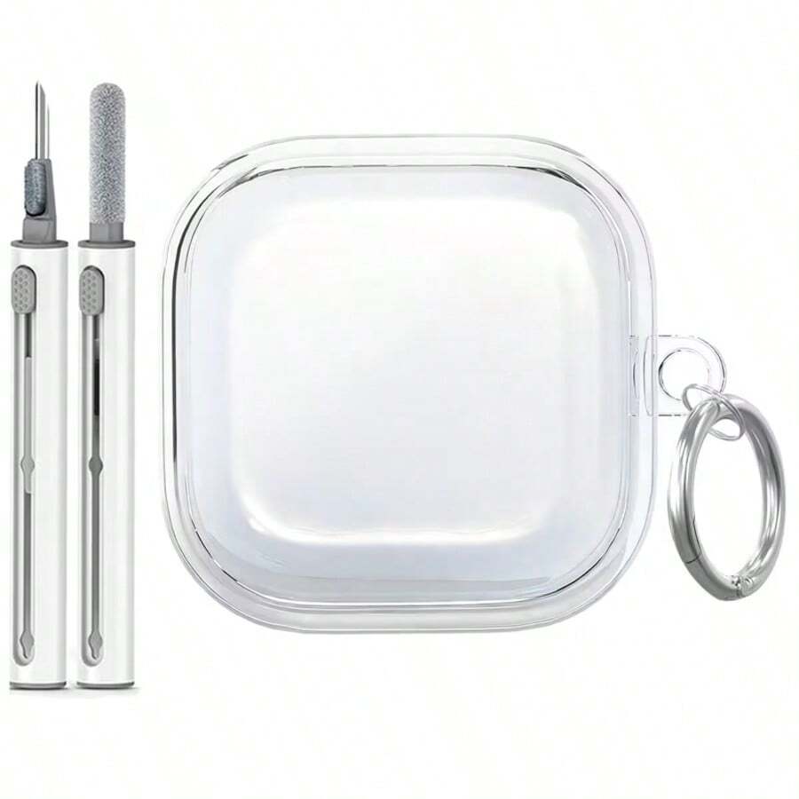 Galaxy Buds 4 Pro/Galaxy Buds 4 Transparent Protective Case With Cleaning Brush, Anti-Drop Clear Outer Shell For Galaxy Buds Live 4/2 Pro, Soft TPU Protective Cover With Keychain - Multicolor - View 1