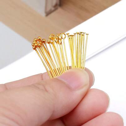 100pcs Stainless Steel Jewelry Making Accessories, Pendant Bead Pins, Stainless Steel Pins, Handmade Beading DIY Craft Supplies