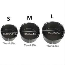 Bộ 1/3 khuôn nướng bằng thép carbon (6/7/8 inch) - Phụ kiện rổ nướng và nồi chiên không dầu (Dụng cụ nướng/chống dính) - màu đen - Xem 15