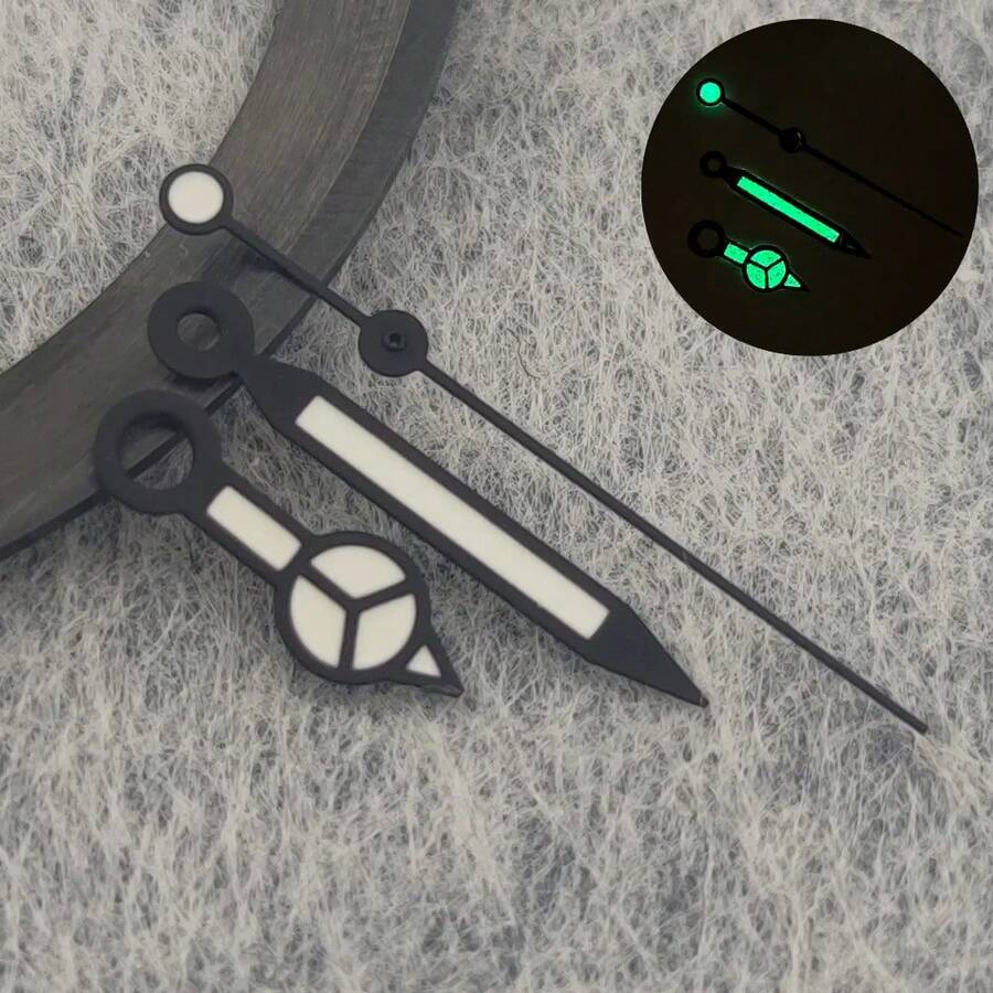High-Quality NH35 Clock Hands, Rose Gold Plated Clock Hands For NH35/NH36/4R/7S Movement Watches, JBB1 Green/Blue Luminous Pointers - 10 - 查看 1