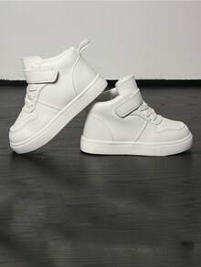Children's Fashionable Casual Versatile New High-Top Canvas Sneakers, Fresh Style For Spring & Autumn - White - View 4