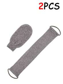 2/1pc Corduroy Fiber Bath Wipes Create Foam When Scrubbing The Back. Bath Wipes With Foam For Bathing. Soft And Exfoliating Gloves For Multi-Functional Use. Simple And Easy To Operate. - Grey - View 8
