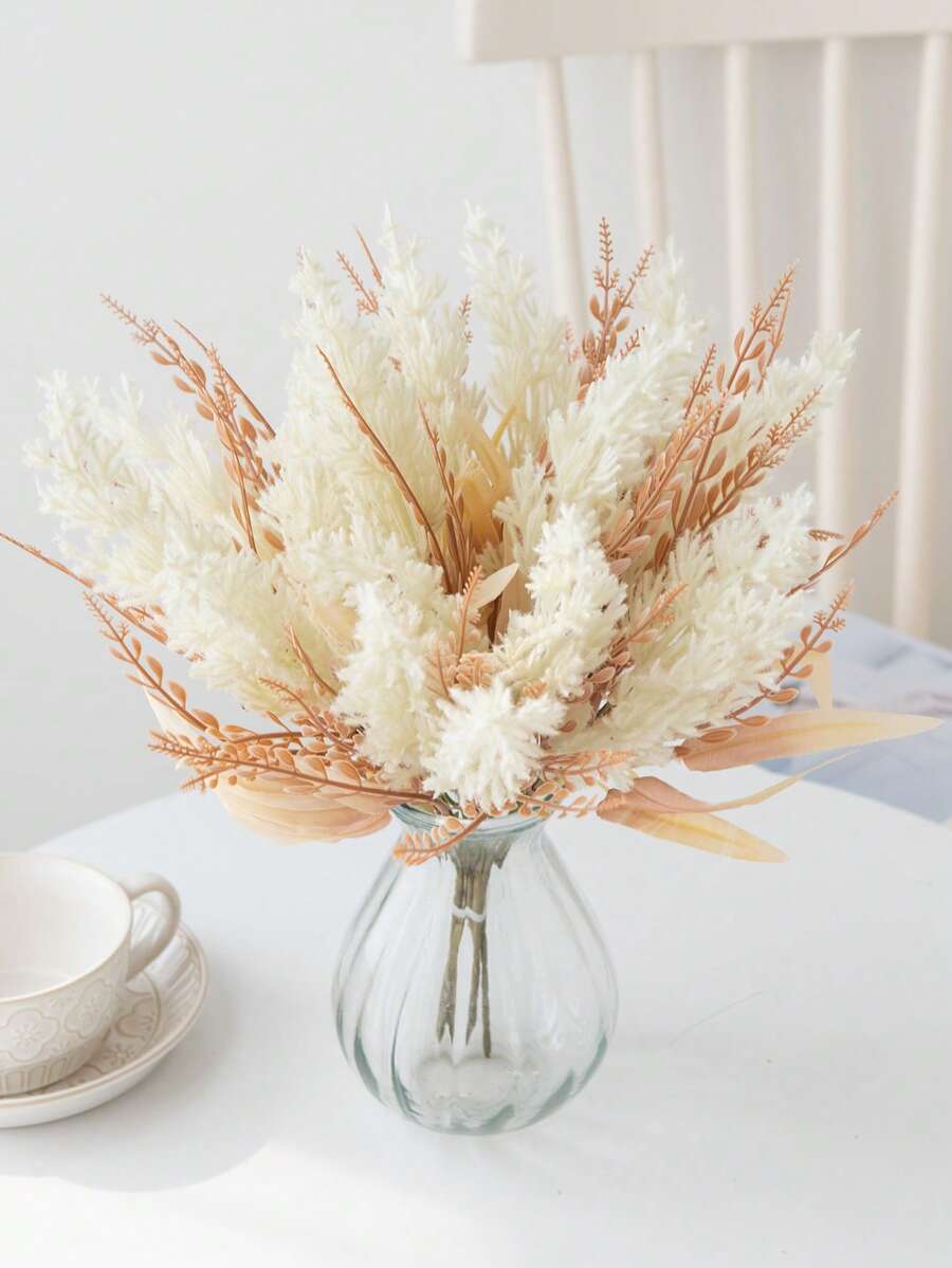 1 Stück künstlicher Schilfblumen-Strauß, Künstliche Lavendelpflanze, Hochzeitsdekoration, Vase Dekoration für Zuhause, Künstliche Pflanze für Drinnen, Herbst Tischdekoration, Brautstrauß, Handgelenk-Corsage, Geburtstagsparty Dekoration, Valentinstag, Neujahr und Herbst Dekoration, Valentinstag Geschenk, Herbst Dekoration - Weiss - Übersicht 1