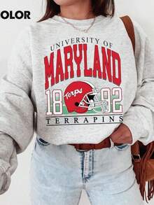 Maryland University Crewneck Sweatshirt, Vintage Maryland Shirt, Retro College Sports Tee, Terrapins Fan Gift Unisex-2 (2) - 灰色 - 查看 1