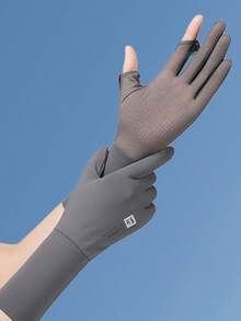 1 Pair Women's Sunscreen Gloves, Summer UPF50+ Breathable Driving Anti-Slip Wrist Length Thin Gloves For Cycling,Travel,Festival - Multicolor - View 6