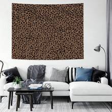 1pc Leopard Print Tapestry, Polyester Hanging Wall Decor For Living Room, Bedroom, Office, Home Decoration, Party, Rectangular Printed Kitchen Wall Hanging Cloth With Drape, Comes With 3 Wall Nails And 2 Clips - 1PC - View 1