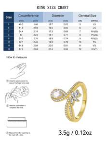 Charm-In Nhẫn mạ vàng lãng mạn đính đá CZ hình quả lê, thiết kế hoa tinh tế, món quà trang sức pha lê dành cho bạn gái và phù dâu. - Vàng - Xem 2