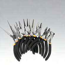 8件套精密珠宝钳套装，多功能迷你钳子套装，手工串珠/绕线/珠宝维修一体化工具，手工爱好者必备 - 黑色 - 查看 7