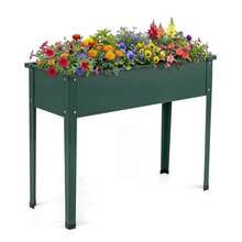 1 PCS Raised Garden Bed, Elevated Metal Planter Box With Legs And Drainage Holes Green - B - 查看 9