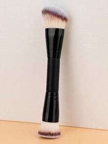二合一化妆刷套装 - 斜角轮廓刷和平头粉底刷，适用于BB霜、粉底液，可实现无缝晕染、阴影和轮廓修饰（专业化妆刷套装）粉底刷、遮瑕刷、腮红刷、轮廓刷、腮红刷、高光刷、散粉刷、粉底刷、腮红刷，礼品套装 - 黑色 - 查看 7