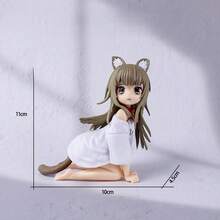 Kinopio Neko (Kinako) Anime Cat Girl Figurine, Sitting Eating Fish, Swap Face, Tassel Beaded, Exaggerated , Desktop/PC Case/Car Decor Collectible Doll For Girls & Anime Fans - Con mèo đang quỳ ăn cá: đã được đóng gói - Xem 8