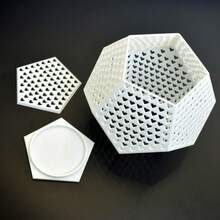 1个白色心形十二面体灯罩，3D打印几何灯罩，带有600多个心形镂空，浪漫心形阴影投影，创意几何照明（不含光源） - 半圓形 - 查看 10