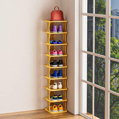 9-Tier Shoe Rack Storage Rack, Suitable For Wardrobe Shoe Rack Storage, Narrow Plastic Vertical Design, Independent Shoe Rack Shelf, Suitable For Entrance Hall, Stackable And Stable, DIY.