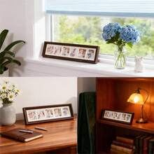 Storytelling Wooden Photo Frame - Elegant Walnut Collage Frame For Pets, Weddings & Family Memories - Perfect Gift Idea - 棕色 - 查看 3