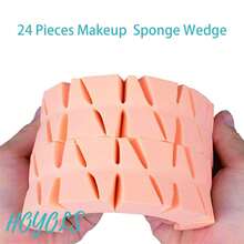 48Pcs Wedge Shaped Makeup Sponge Foundation, Latex Small Foam Sponge Applicators Blending Powder Festival Cosmetic Tools - Bộ 48 món - Xem 6