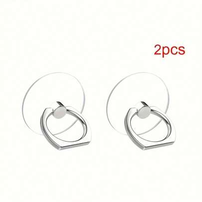 حامل خاتم هاتف دوار 360 درجة من الأكريليك الشفاف، مصنوع من مادة البولي كربونات مع ظهر لاصق، حامل متعدد الزوايا، تصميم شفاف بلوري لتشغيل الهاتف والمشاهدة