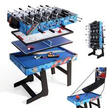 5-In-1 Multi Game Combination Table Set Table Tennis Table, Pool Table, Table Football, Slide Hockey, Basketball Shooting (4ft, 1.2m) - Blue - View 8