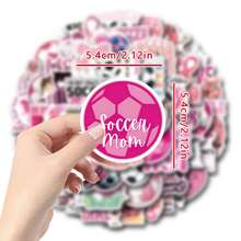 61PCS Pink Soccer Stickers High Quality Stickers Decals Scrapbook,Journaling,Laptop,Bumper,Skateboard,Water Bottles,Computer,Phone Stickers Can Bring A Lot Of Fun To Your Life,The Perfect Gift For Adults - P - View 2