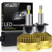 2个200W 60000LM 360° LED大灯灯泡 H1 H7 H11 9005 HB3 9006 HB4 6000K 白色即插即用汽车大灯 - A - 查看 13