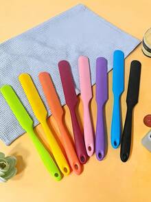 Silicone Spatula Scraper, Heat-Resistant Silicone Cake Cream Peanut Butter Mixing Scraper, Non-Stick Bread Scraper, Rubber Kitchen Blender Scraper, Long Baking Tool, Kitchen Gadgets - Multicolor - View 2