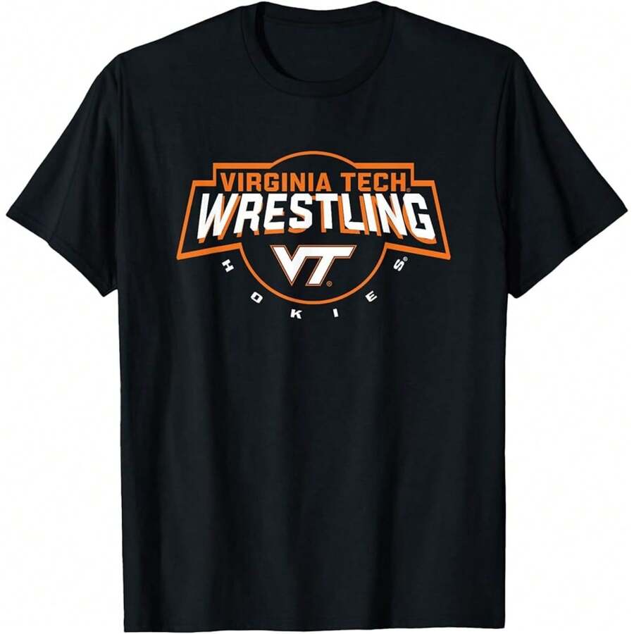 Virginia Tech Hokies Wrestling Pin Officially Licensed T-Shirt - Black - View 1