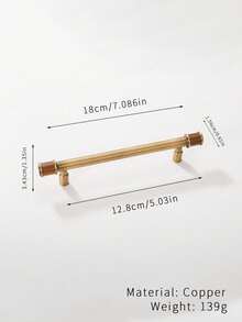 1个胡桃木黄铜拉手，复古新中式仿古黄铜抽屉、橱柜、衣柜门拉手 - 古銅色 - 查看 12