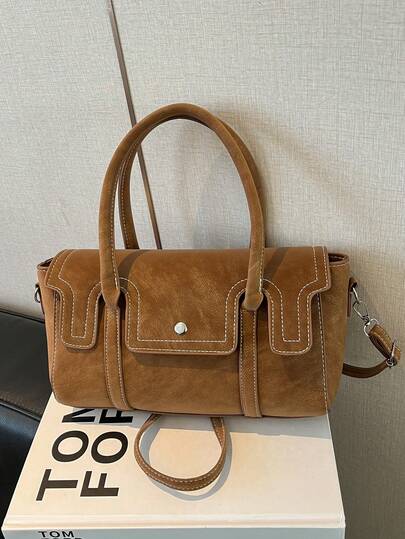 Large Capacity Vintage Crossbody Bag, Casual Versatile Handbag, Fashionable Commuter Shoulder Bag, Spring New Arrival