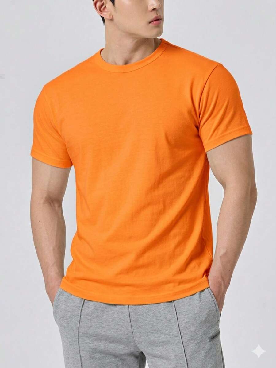 Men T-Shirts - 橘色 - 查看 1
