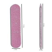 Bộ 10 chiếc dũa móng tay mini hai mặt màu hồng lấp lấp lánh, dùng một lần, thích hợp để mài và đánh bóng móng, bộ dụng cụ làm móng chuyên nghiệp. - Hồng - Xem 3