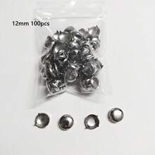 6/8/10/12mm 100/200/300/500pcs Silver Rivet And Cone Rivet, Clothing Crafts, Punk Rock Apparel Collar, Belt, Shoes, Bag Decoration - Round Nail - View 12