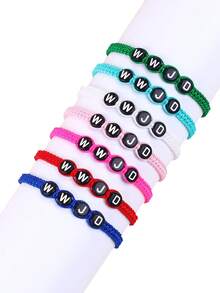 1pc European And American Classic Minimalist WWJD Letter Braided Bracelet, Fashionable Bracelet For Women - Bracelet - View 12