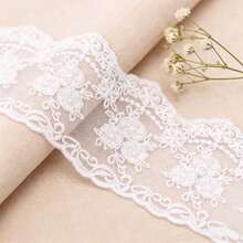 European Style Crown Lace Applique Satin Ribbon For Mother's Day DIY Gifts, Bridal Wedding Sewing Accessories, Vintage Embroidery Lace For Dresses, Home Decor Curtain Trim - Mesh Style Lace - View 9