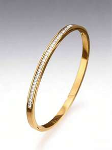 Bộ 5 chiếc/bộ Zyhcayer, 1 chiếc vòng tay hình ngôi sao lấp lánh sang trọng, tối giản, chất lượng cao, làm bằng thép không gỉ, mang đến vẻ đẹp cao cấp cho nam giới. - Vàng - Xem 5