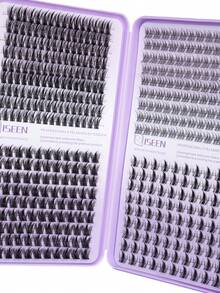450pcs DIY False Eyelashes - Suitable For Beginners To Use At Home, Comes With 4 Mixed Styles, Can Create Versatile Looks For Any Occasion. Includes Eyelash Clusters, Eyelash Glue, Makeup Remover And Sealing Tweezers Tool, Can Be Applied At Home - Black - View 6
