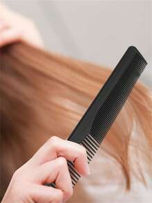 2pcs Black Plastic Dual-Sided Compact Fine-Tooth Straightening Hair Brush For Daily Use - Multicolor - View 10