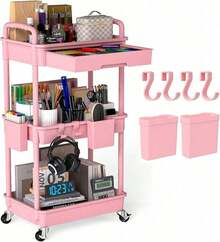 Storage Island & Carts Slim Rolling Storage Cart, 3 Tier Bathroom Storage Organizer Laundry Room Utility Cart Mobile Shelving Unit, Multi-Purpose For Kitchen Office Bathroom Laundry Narrow Places,Room Decor,Shelf,Organziers Storage,Storage Orangizer,Bathroom,Bathroom Storage,Home Decor - Nhiều màu - Xem 12