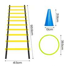 Complete Sports Agility Training Set Speed Ladder, Hurdles, Marker Cones, Rings, And Resistance Parachute For Football, Basketball, And Soccer - Set 1 (1 Agility Ladder Plate + 15 - View 5