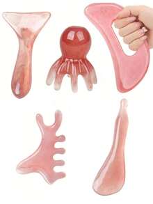 NEFOUME 树脂按摩梳，模拟真实头皮按摩SPA，多功能设计，集梳理、刮痧、穴位按摩于一体，光滑树脂材质，亲肤防静电，每把梳子都拥有独特的手工纹理，便携式居家办公放松工具 - 粉色 - 查看 10