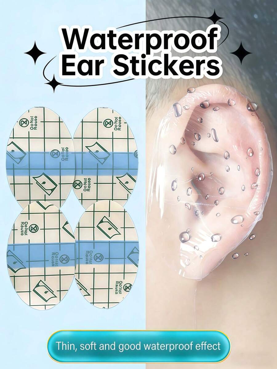 20/50/100pcs Plastic Waterproof Ear Plugs, Swimming Waterproof Ear Plugs, Disposable Waterproof Swimming Shower Ear Covers, Ear Covers, Adult Ear Covers, Waterproof Ear Covers, Swimming Ear Covers, Shower Caps, Hair Dye Caps, Protective Shower Caps - Multicolor - View 1