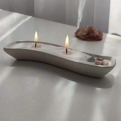 1pc DIY Clay Mold, Rectangular Candle Tray Organizer Mold, Suitable For Making Resin, Plaster, Candle, Aromatherapy Products, Home Decor, Wedding & Party Decoration, Silicone Mold