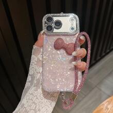 可爱粉色水钻手机壳，适用于 17 Pro Max/17 Pro/17/16 Pro Max/16/16 Pro/16 Plus/15/15 Pro Max/15 Pro/15 Plus/11/12/13/14 Pro Max/11 Pro/11 Pro Max/12 Pro/12 Pro Max/13 Pro/13 Pro Max/4 Pro/14 Pro Max/14 Plus，简约创意硬壳 - 粉色 - 查看 2