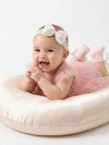 2pcs/Set Big Bow Baby Socks & Headband Set, Cute Children Socks Headband Suit, Birthday Gift, Baby Shower Gift, First Birthday, Christmas Gift, Newborn Photography Props (0-3M, 3-12M) - Multicolor - View 4