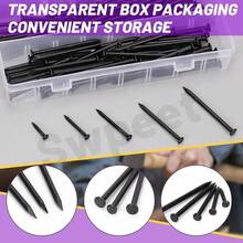 300Pcs 5 Sizes 3/4\ 1-1/4\ 1-3/5\ 2\ 2-3/8\ Black Hardware Nails Assortment Kit,Steel Nail, Galvanized Nails, Small Nails, Finishing Nails, Wall Nails, Wood Nails, Nails For Concrete Brick - 黑色的 - 查看 7