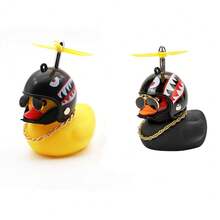 1pc Fashionable Small Yellow Duck Motorcycle & Bicycle Mounted Decoration, Windmill Wind Chime - Multicolor - View 17