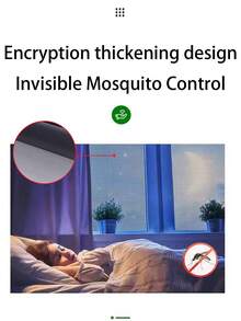 Black Zippered Anti-Mosquito Mesh Screen, Easy Self-Install No Drilling Needed, Invisible Adhesive Mosquito & Insect Proof Window Curtain - Black Side Zipper Version - View 3