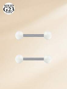 14G 夜光塑料球钛合金舌环乳环，亚克力乳头舌穿刺饰品套装 G23 杠铃，男女通用，12mm、14mm、16mm、18mm - 夜光球 - 查看 18